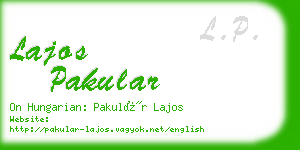 lajos pakular business card